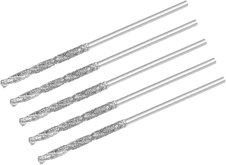 sourcing map 0.9mm Diamond Twist Drill Bits High Speed Steel for Glass Sea Shells Stone Tiles 5 Pcs
