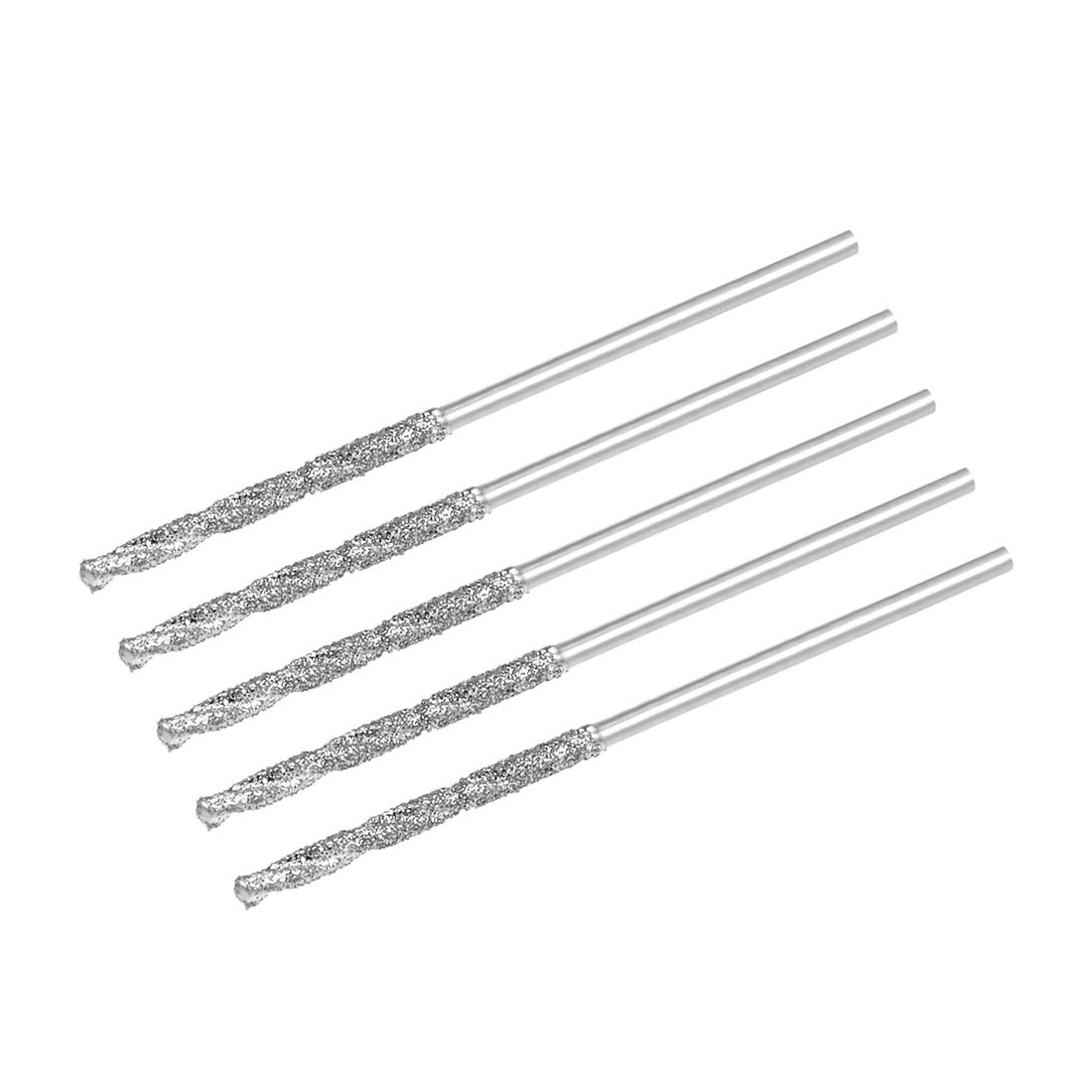 sourcing map 0.9mm Diamond Twist Drill Bits High Speed Steel for Glass Sea Shells Stone Tiles 5 Pcs