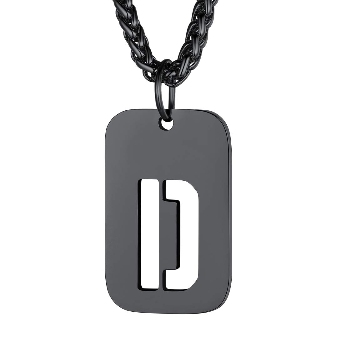 FindChic Dog Tag Chains for Boys D Necklace Letter Pendants Initials Necklace — image 1