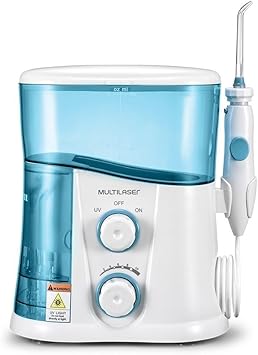 Irrigador Oral Clearpik  Profissional Multilaser Limpeza Profunda 7 Bicos Branco/Azul - HC038, Multilaser, HC038, Branco e Azul 