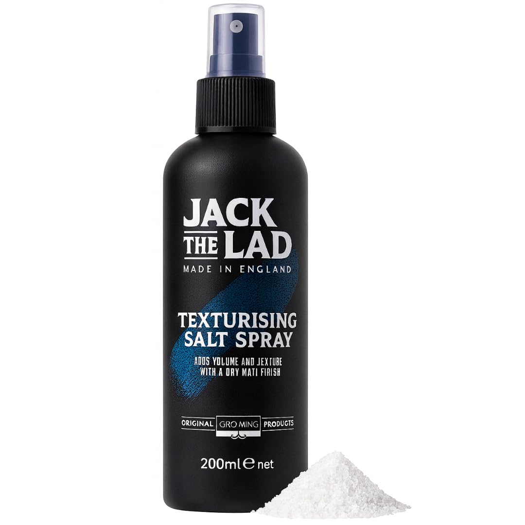 Jack The Lad Sea Salt Spray for Hair 200ml – Texturising & Volumising Spray for Men & Women – Beach Waves, Matte Texture & Added Volume – Premium Sandalwood & Citrus Scent – Grooming