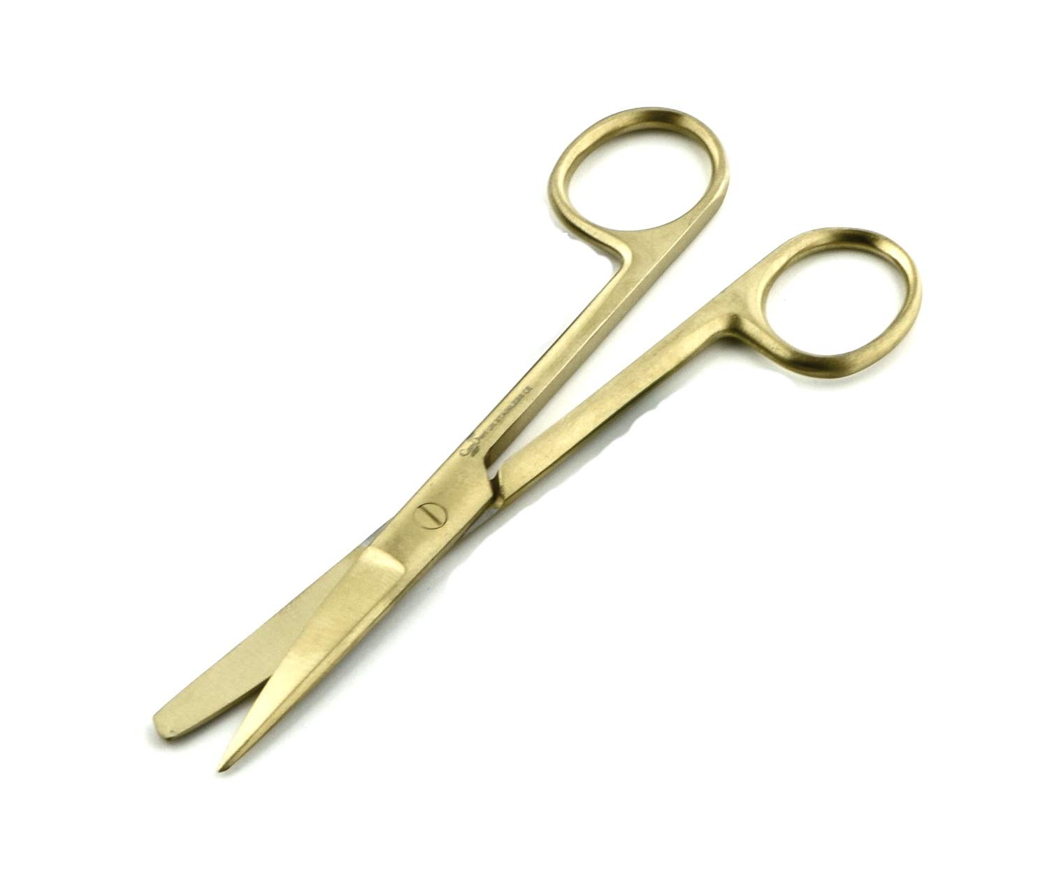 Nursing Scissors, Dressing Scissors 14.5cm, Pet Grooming, First Aid, Home Use … (14sm STR Sharp/Blunt, Gold - Titanium)