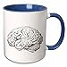 3dRose 15oz Coffee Mug Two Tone Blue, Brain Ceramic Mug - Unique Brain Themed Gifts for Science Lovers - Coffee Mug for Home, Office, or Classroom - Ideal for Students, Teachers, or Professional