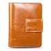 AINIMOER Women's Small Genuine Leather Bi-Fold Wallet Multi Card Organizer Pocket with Zipper