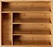 KD Organizers 5-Slot Bamboo Drawer Organizer: 13.5 x 11.9 x 2.5 in. Tray with Dividers