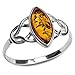 Ian and Valeri Co. Amber Sterling Silver Celtic Ring Marquise Shape