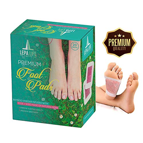 Premium Aromatherapy Rose Foot Pads – Stress, Pain Relief – Natural Better Sleep Aid – Energy Booster – Odor Eliminator, Relaxing Feet Health Care Ginger Pad by Lepa Life – Set of 20