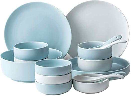 Amazon.com: Vajilla Juego de vajilla de cerámica de 16 piezas para 4 platos de cocina: Kitchen \u0026 Dining