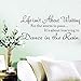 Clearance! Auwer Wall Sticker Life Isnt About Waiting for The Storm to Pass Its Learning to Dance in The Rain Vinyl Wall Decal Inspirational Quotes (Black)