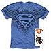 Superman Winged S Shield Logo All Over T Shirt & Stickers (Medium)