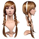 Blisstime Princess Elsa Cosplay Anna Wig for Christmas Gift Brown Long Weaving Braid Costume Cosplay Blisstime Wig with Free Wig Cap (Anna)