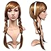 Blisstime Princess Elsa Cosplay Anna Wig for Christmas Gift Brown Long Weaving Braid Costume Cosplay Blisstime Wig with Free Wig Cap (Anna)