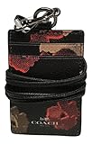Coach Halftone Floral Lanyard Badge ID Holder F56003 Black Multi