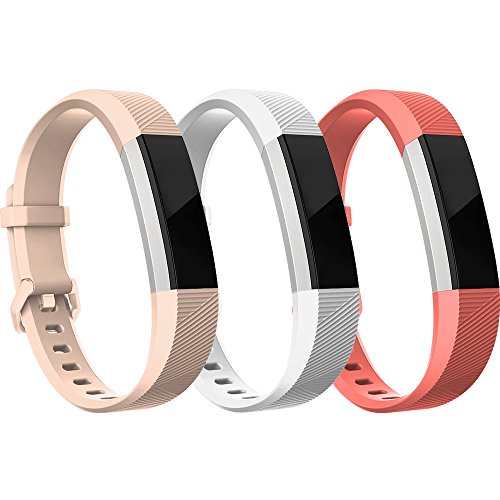 Fitbit Alta HR Bands-Fitbit Alta Band-Pack of 3(White,Pink,Coral)Small,RedTaro Adjustable Replacement Accessory Bands/Straps for Fitbit Alta HR/Fitbit Alta for Women/Men(no Fitbit Fitness Tracker)