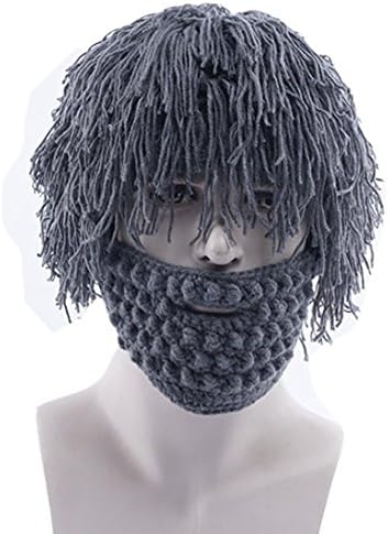 southphillyapparel Wig Beard Hats - Hobo, MAD Scientist, Rasta, Caveman Knitted Warm Winter Caps - Funny Party Mask Hair Beanies