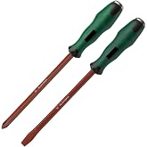 PANSHIYON 2pc Demolition Screwdriver 6x150mm S2 Steel Slotted PH2 Green | Strike with confidence,shaft won't snap or splinter
