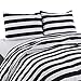 Vaulia Microfiber Duvet Cover Set, White and Black Stripe Pattern - King Size 3-Piece Set, 1 Duvet Cover 2 Pillow Shams