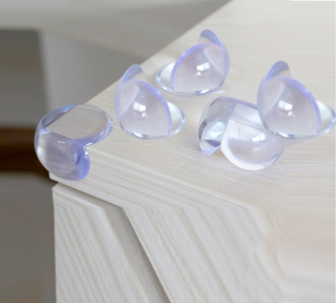 S&D, Corner Protectors for Baby Children Thick Table Cupboard Furniture Edge Protec Kids, Strong Adhesion Clear and Transparent Proofing Corner Guard Cushion & Edge Safety Bumpers (Pack of 12)