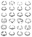 Finrezio 24PCS Open Toe Rings Set for Women Girls Various Types Knuckle Ring Vintage Retro Finger Ring Adjustable
