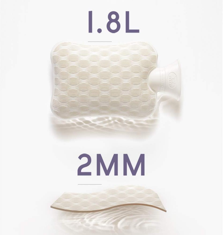 BYXAS Hot Water Bottle–PVC 1.8 L Hot Water Bottle Hot Water Bag with Hand-in Cover,Ease Aches Pain Relief Hot Therapy Hand Warmer Heated Pad: Health & Personal Care