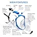 AQUALATION [New 2019 Upgraded] Snorkel Mask Full Face - 180° Large Panoramic View - Snorkeling Mask with Camera Mount, Easy Breath Dry Top Set, Anti-Fog for Men, Women, Adults Youth (L/XL)