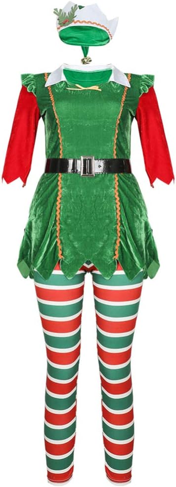 SOIMISS 1 Set Christmas Adult Costume Women Costume with Hat Stocking Costume Cosplay Outfit for Women Lady Party