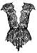 Anyou Womens Lingerie V-Neck Lace Bodysuit Mini Babydoll Featuring Plunging Eyelash Size XS-XXL