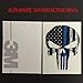 Bundle Reflective Die Cut Punisher Tattered with Thin Blue Line 3 Pack Decals for Cars, Helmets, Cups, 3 x 2 inch Skull US Flag USA Decal Sticker Honoring Police Law Enforcement Window Bumper Vinyl