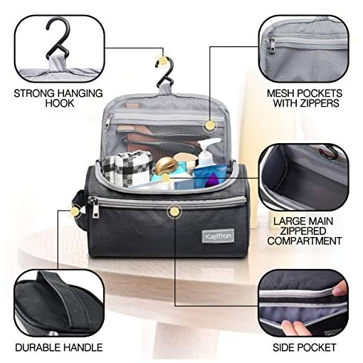 Travel Toiletry Bag – Small Portable Hanging Cosmetic Organizer for Men Women, Makeup, Toiletries, Hygiene Accessories… - Image 4