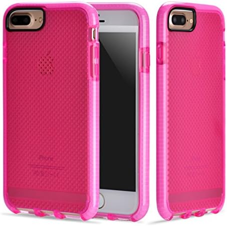iPhone 7 Plus Case, DBEAZZT Shock-Absorption Bumper and Anti-Scratch Back Soft Silicone Impact Resistance Flexible Protective Case for Apple iPhone 7 Plus 2016 (Pink Plus)