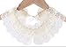 Elufly Women's Fales Collar Flower and Pearl Removable Lace Ribbon Shirt Collar (Flower and Pearl)