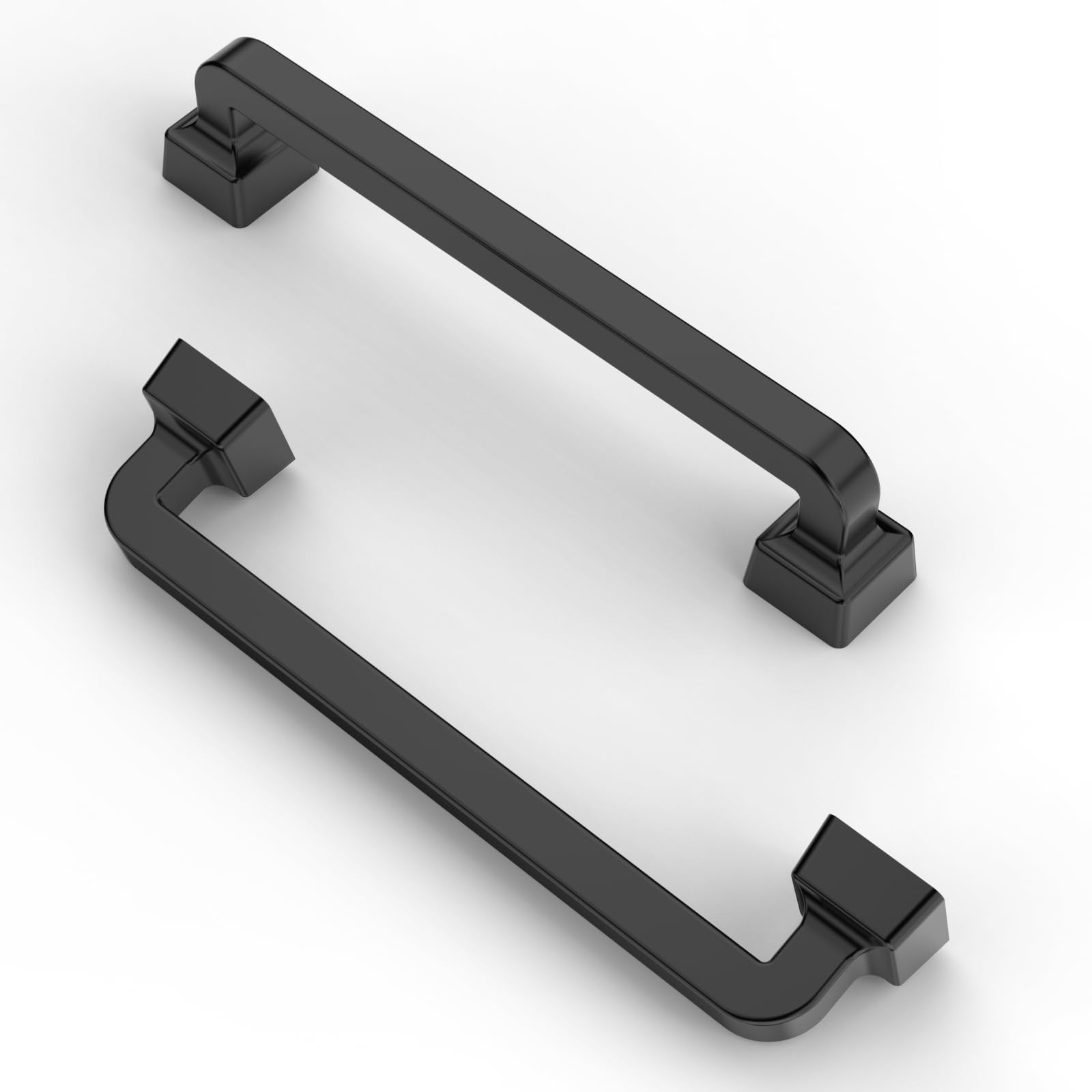 FURNIWARE Cabinet Handles,10 Pack Matt Black Hardware Drawer Pulls,Zinc Alloy Kitchen Cabinet Door Handles Pull,128mm(5 Inch) Hole Center