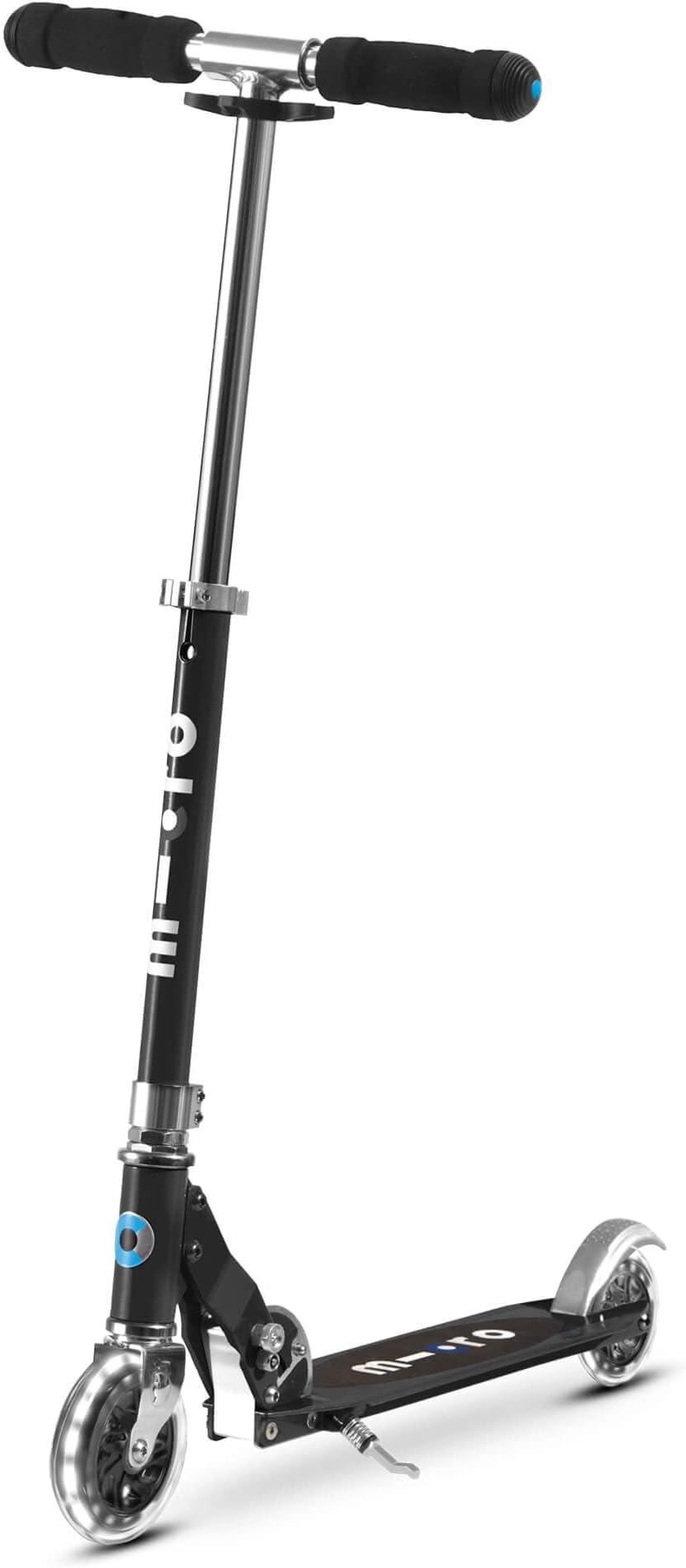 Micro Sprite Classic LED Children's Scooter Black Adjustable Handlebar Foldable