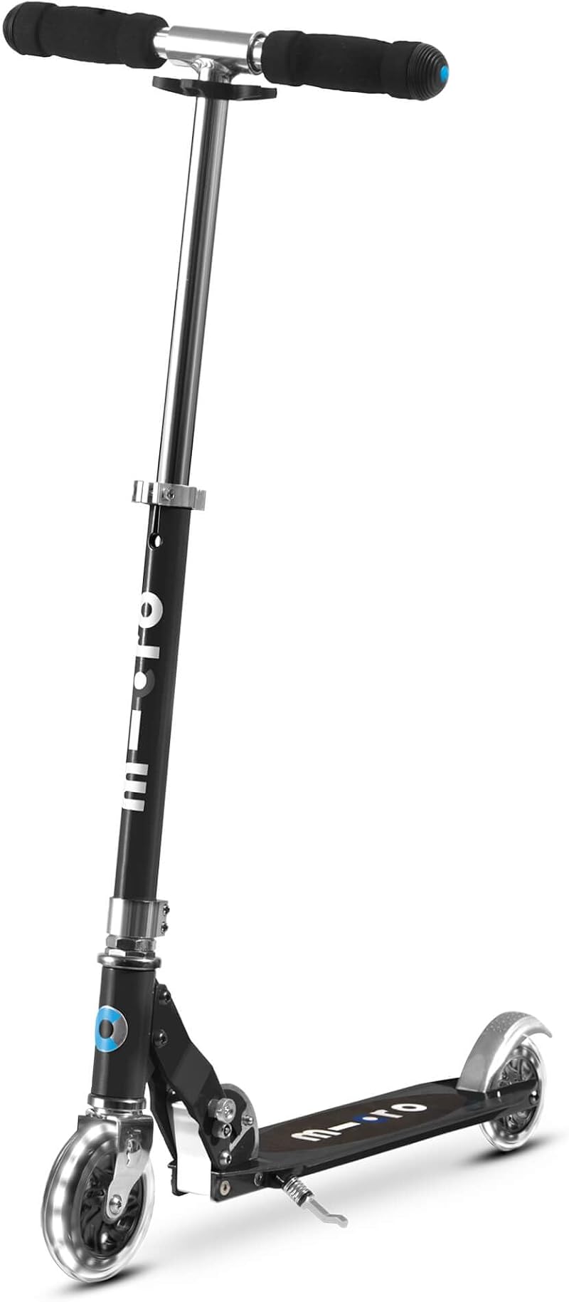 Micro Sprite Classic LED Children's Scooter Black Adjustable Handlebar Foldable