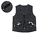 Eidlvais Men's Multi-Pockets Vest For Outdoors Travels Sports Black Size XL