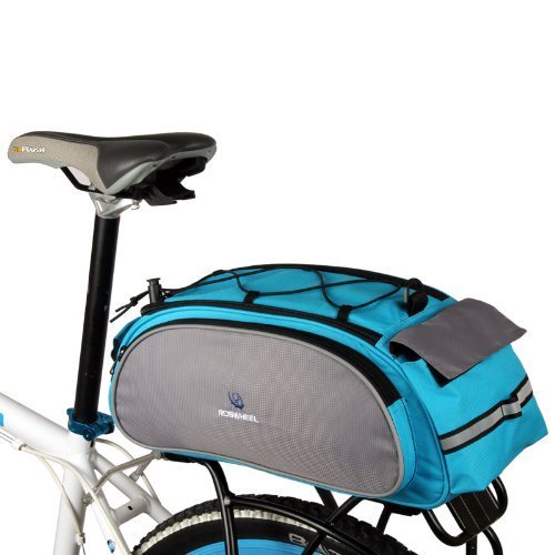 Blue Multi-functional Bicycle Rear Seat Trunk Bag Shoulder Handbag Bag Pannier