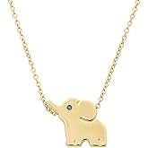 ELBLUVF 18k Plated Stainless Steel Gold Rose Gold Plated Zircon Stone Elephant Animal Necklace For Women Jewelry