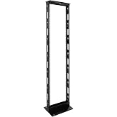Tecmojo 45U 2-Post Open Frame Server Rack &ndash; 19" Network, Server, AV, Data &amp; IT Equipment, Telecom &amp; Patch Panel Mount, 1763 lbs Capacity, Black, Square Holes