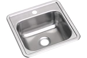 Elkay D11515 Dayton 15" Drop In Single Basin Stainless Steel Kitchen Sink - 1 Faucet Hole