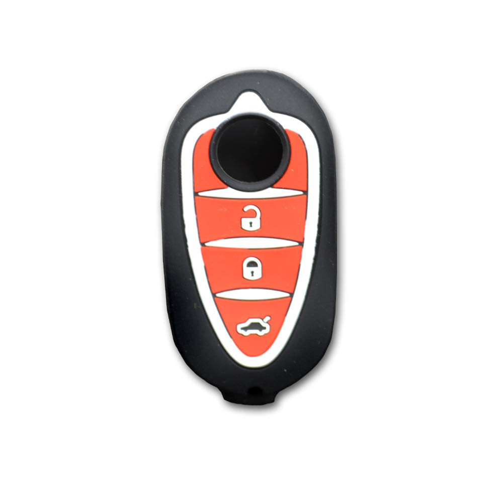 Key Cover Shell Compatible with Alfa Romeo Mito Giulietta Silicone Rubber 3 Buttons Protection Against Impacts Scratches Drops