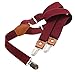 JAIFEI Suspenders And Pre-Tied Bowtie Set For Boys And Men, Casual And Formal (Men(47 inches), Burgundy)