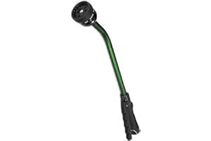 Dramm Touch N Flow Rain Wand Full Watering Flow Trigger Style Shut Off Valve with Lock, for Garden, Yard, Watering Plants, Hanging Baskets, Green, 16 Inches Long