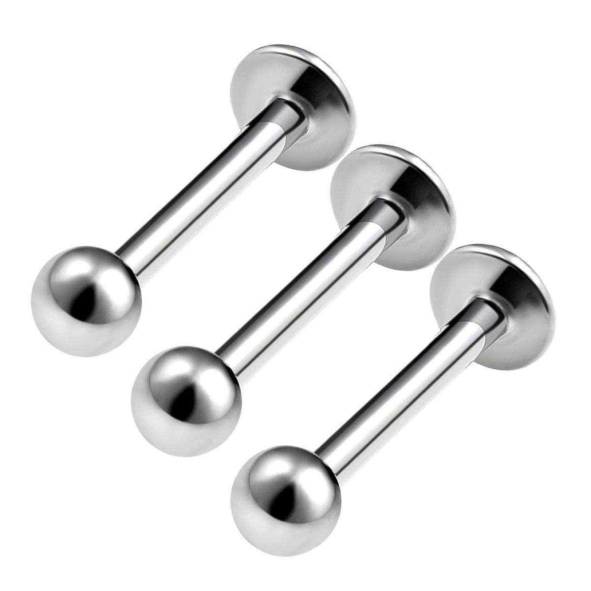 3PCS Stainless Steel Lip Rings 14g 5/16 8mm 3mm Ball Marilyn Monroe Cartilage Medusa Earrings Tragus Piercing jewellery 0010