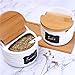 Lucky Goddness Ceramic Sugar Bowl with Lids and Spoons-Porcelain Condiment Container Spice Jar,Salt Cellar for Kitchen,with Chalkboard Labels,8.8 fl oz 260ML