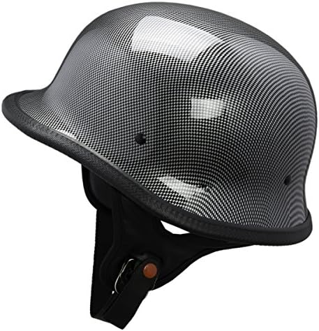 Lunatic, L2011CF-15, Large, Carbon Fiber Look German Style Motorcycle Helmet
