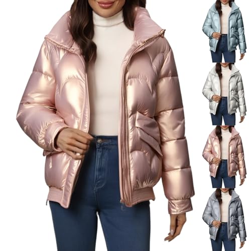 Womens Coats Winter Jackets for Women UK Fleece Jacket Women Women's Warm Thicken Puffer Jackets Womens Cotton Padded Coats Long Sleeve Full Zip Coat With Hood Outdoor Skiing Coat