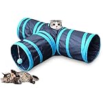 RaBia Cat Tunnel Toys Collapsible 3 Way Cat Tube Toy with Ball