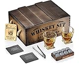 Mixology & Craft Whiskey Stones Gift Set for Men