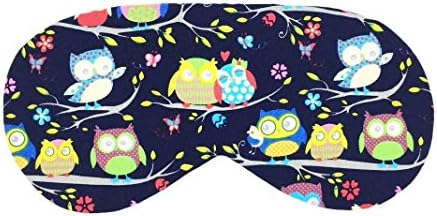 Sleeping Sheep (Navy Blue Lovely Owls) Cute Sleep Mask Comfortable Face Blindfold Soft Eye Masks with Satin for Sleeping, Travel, Shift Work, Naps, Night Blindfold Eyeshade for Men, Women or Kids
