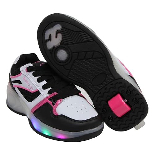 SDSPEED Kids Roller Skate Shoes - LED Light-Up Sneakers With Single Wheel, 2-in-1 Roller Shoes